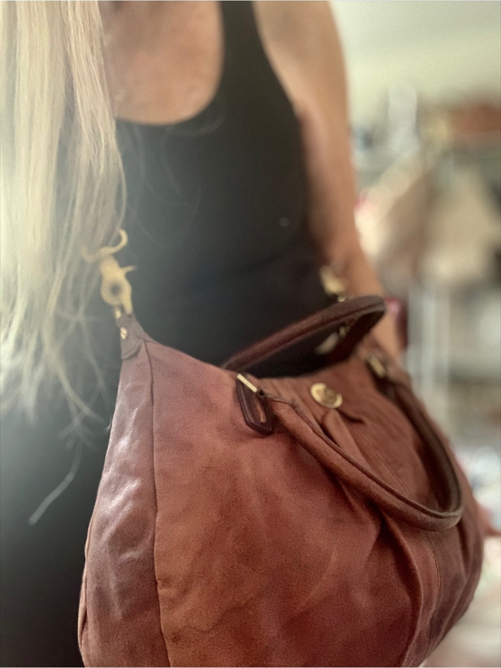 TORY BURCH VERONA COGNAC CROSSBODY SATCHEL BAG - Picture 6 of 15